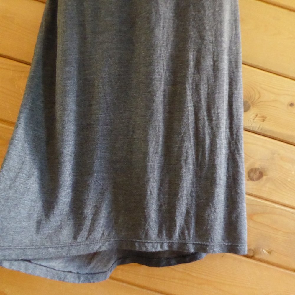 Splendid Gray Elastic Waist Jersey Sundress Lined Cami Knee Length Dress Stretch - Picture 3 of 8